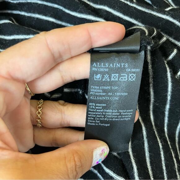 All Saints Tyra Stripe Top - Picture 9 of 9